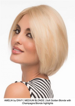 AMELIA by ENVY | MEDIUM BLONDE | Soft Golden Blonde with Champagne Blonde highlights 