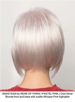 ANASTASIA by RENE OF PARIS | PASTEL PINK | Cool Silver Blonde front and base with subtle Whisper Pink highlights