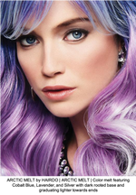 ARCTIC MELT by HAIRDO | ARCTIC MELT | Color melt featuring Cobalt Blue, Lavender, and Silver with dark rooted base and graduating lighter towards ends