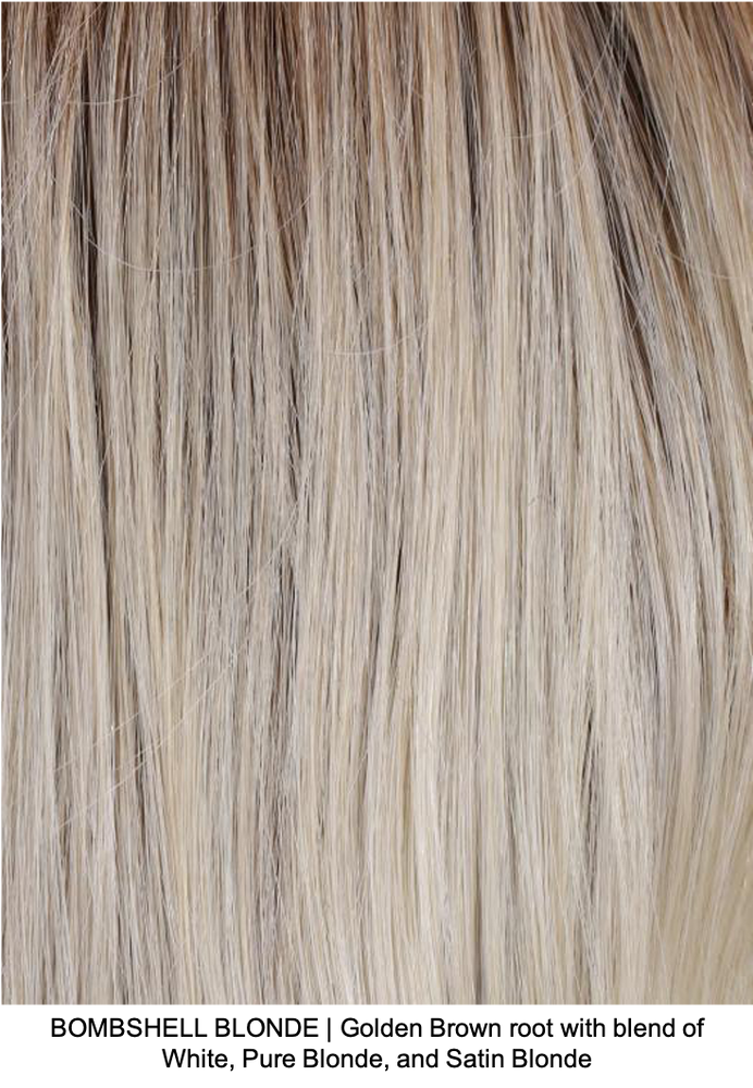 BOMBSHELL BLONDE | Golden Brown root with blend of White, Pure Blonde, and Satin Blonde 