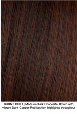 BURNT CHILI | Medium-Dark Chocolate Brown with vibrant Dark Copper-Red fashion highlights throughout