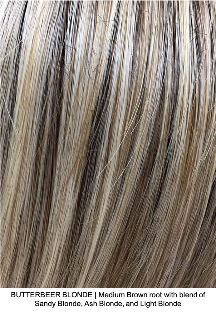 BUTTERBEER BLONDE | Medium Brown root with blend of Sandy Blonde, Ash Blonde, and Light Blonde 