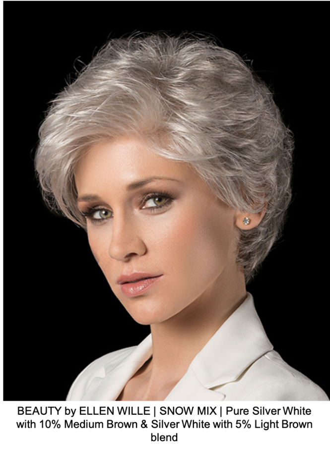 BEAUTY by ELLEN WILLE | SNOW MIX | Pure Silver White with 10% Medium Brown & Silver White with 5% Light Brown blend