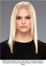 BEFORE BIOLOGICAL HAIR | FS24/102S12 LAGUNA BLONDE | Lt. Gold Brown w/ Pale Natural Gold Blonde blend, Shaded w/ Medium Brown 