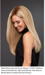 BLAKE PETITE EXCLUSIVE Wig by JON RENAU in 12FS8 | Medium Natural Gold Blonde, Light Gold Blonde, Pale Natural Blonde Blend, Shaded with Dark Brown