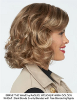 BRAVE THE WAVE by RAQUEL WELCH | R14/88H GOLDEN WHEAT | Dark Blonde Evenly Blended with Pale Blonde Highlights