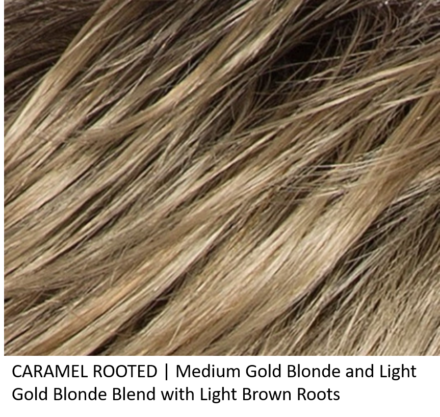 CARAMEL-ROOTED | Medium Gold Blonde and Light Gold Blonde Blend with Light Brown Roots