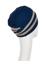 Shanti Turban, Night Blue / Dark Sand By Christine Headwear
