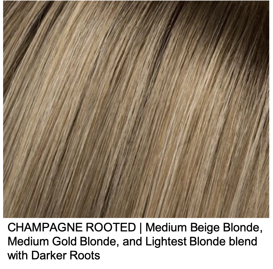 CHAMPAGNE ROOTED | Medium Beige Blonde, Medium Gold Blonde, and Lightest Blonde blend with Darker Roots