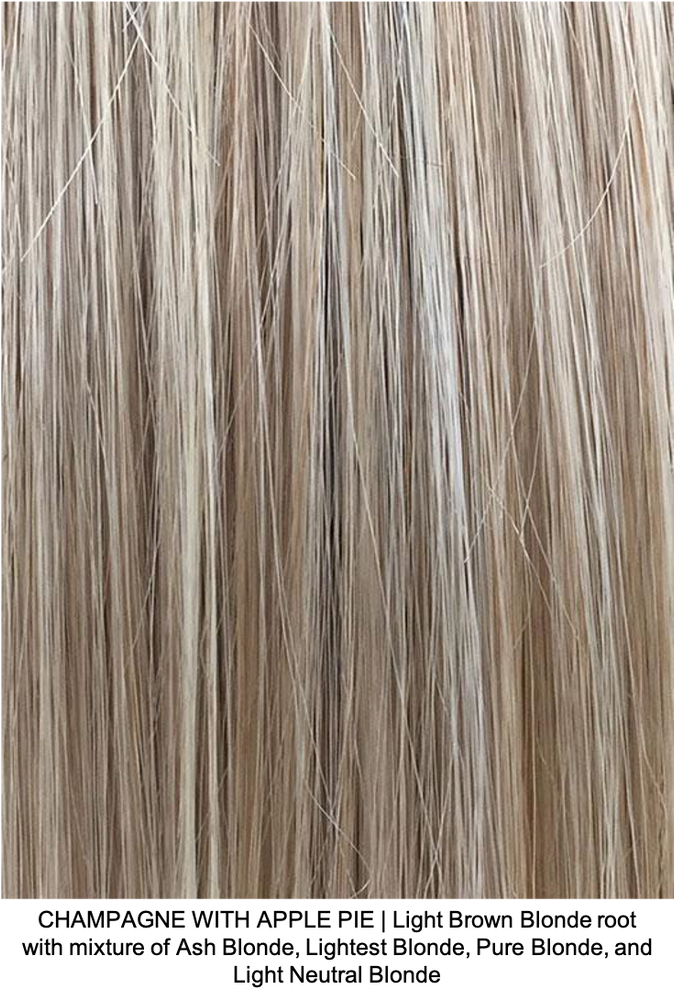 CHAMPAGNE WITH APPLE PIE | Light Brown Blonde root with mixture of Ash Blonde, Lightest Blonde, Pure Blonde, and Light Neutral Blonde 