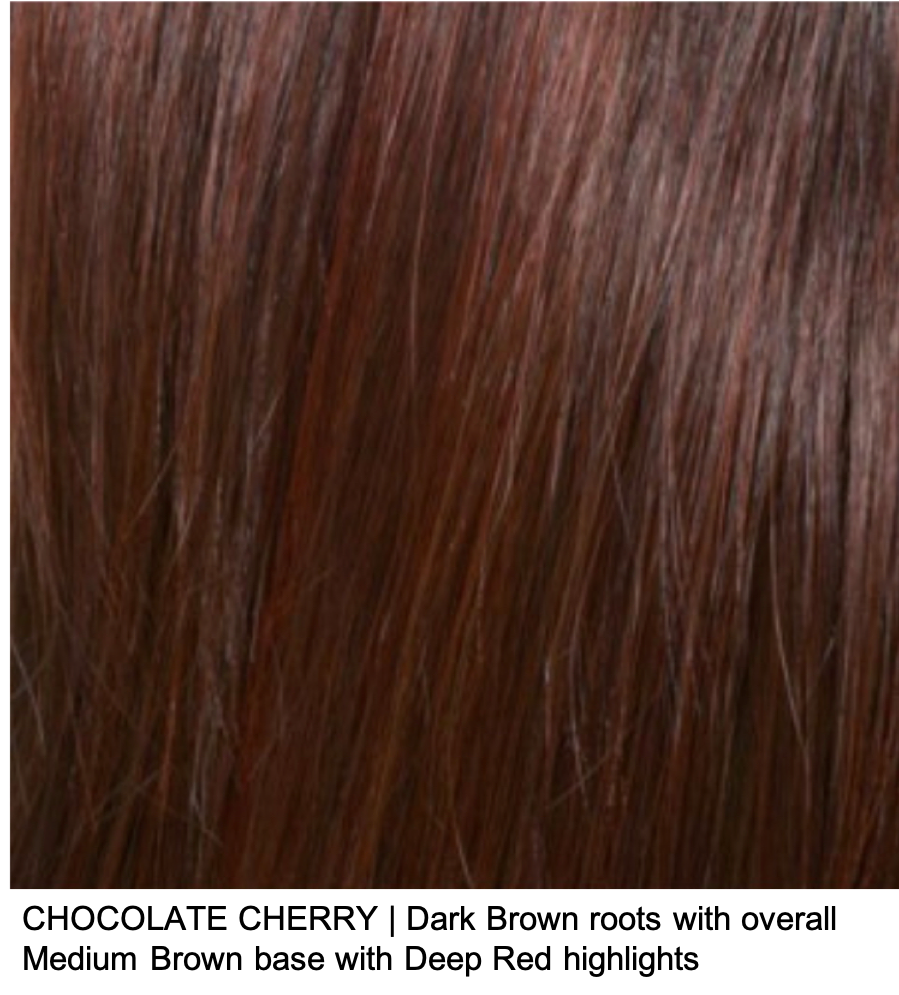 CHOCOLATE CHERRY | Dark Brown roots with overall Medium Brown base with Deep Red highlights