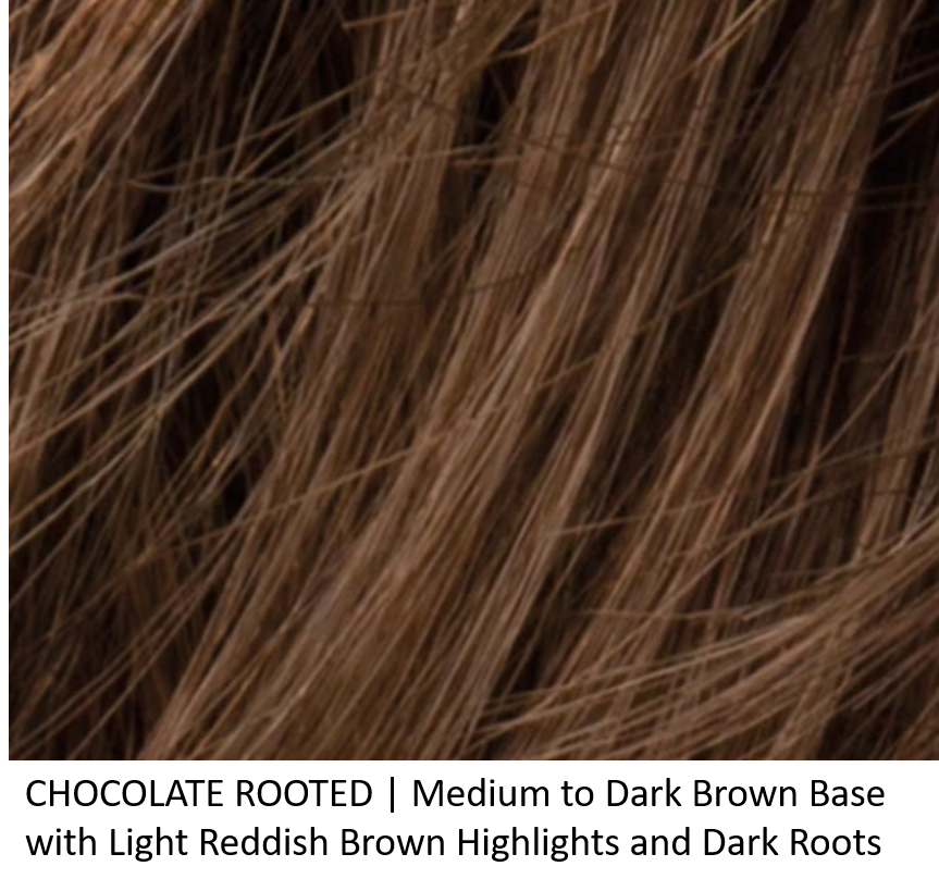 CHOCOLATE-ROOTED | Medium to Dark Brown base with Light Reddish Brown highlights and Dark Roots