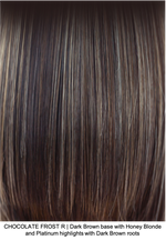 CHOCOLATE FROST R | Dark Brown base with Honey Blonde and Platinum highlights with Dark Brown roots