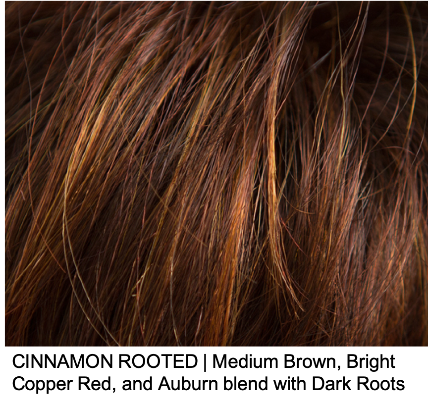 CINNAMON ROOTED | Medium Brown, Bright Copper Red, and Auburn blend with Dark Roots