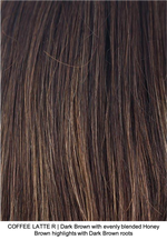 COFFEE LATTE R | Dark Brown with evenly blended Honey Brown highlights with Dark Brown roots