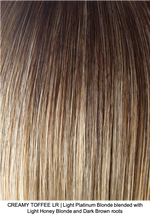 CREAMY TOFFEE LR | Light Platinum Blonde blended with Light Honey Blonde and Dark Brown roots 