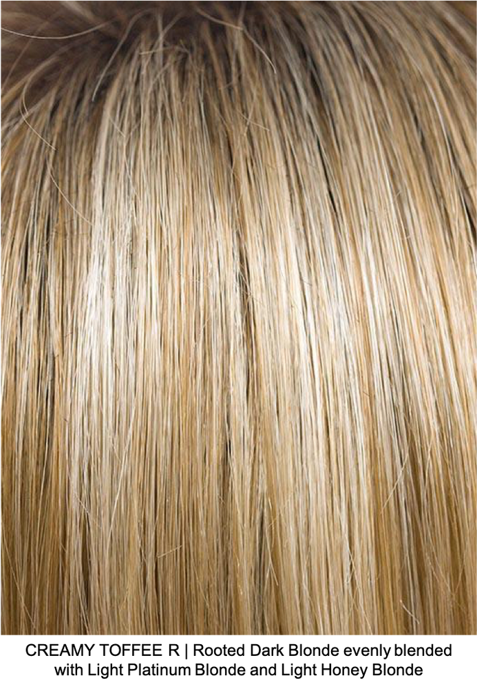 CREAMY TOFFEE R | Rooted Dark Blonde evenly blended with Light Platinum Blonde and Light Honey Blonde 