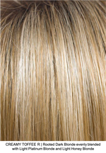 CREAMY TOFFEE R | Rooted Dark Blonde evenly blended with Light Platinum Blonde and Light Honey Blonde