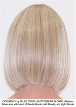CEREMONY by BELLE TRESS | BUTTERBEER BLONDE | Medium Brown root with blend of Sandy Blonde, Ash Blonde, and Light Blonde 