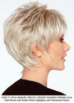 CHIC IT UP by RAQUEL WELCH | SS23/61 SHADED CREAM | Cool Dark Brown with Subtle Warm Highlights soft Pearlescent Roots