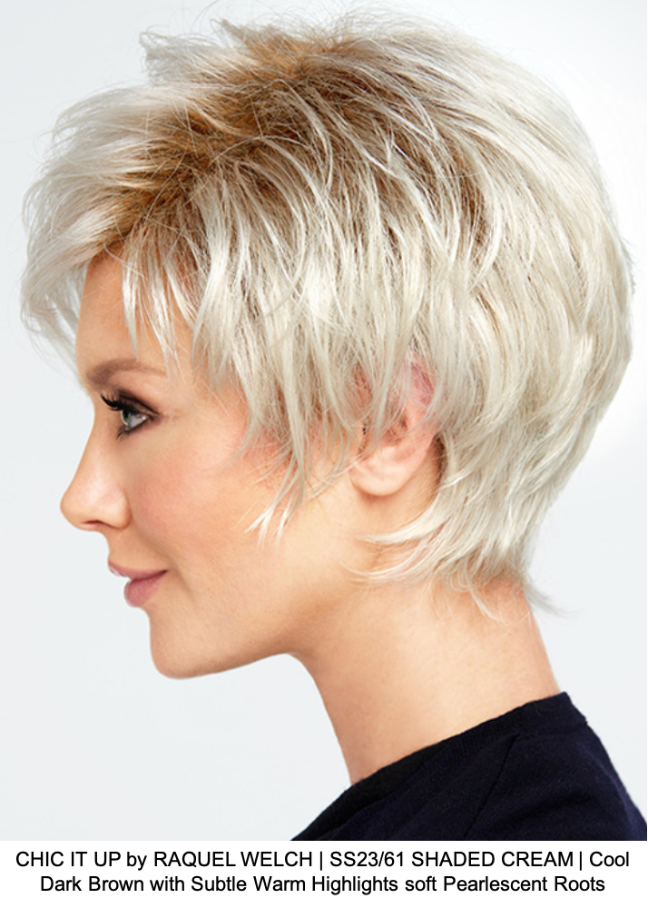 CHIC IT UP by RAQUEL WELCH | SS23/61 SHADED CREAM | Cool Dark Brown with Subtle Warm Highlights soft Pearlescent Roots