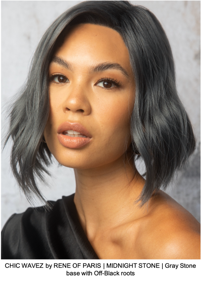 CHIC WAVEZ by RENE OF PARIS | MIDNIGHT STONE | Gray Stone base with Off-Black roots