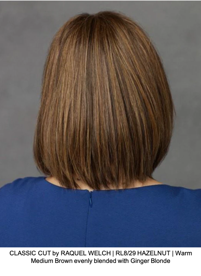 CLASSIC CUT by RAQUEL WELCH | RL8/29 HAZELNUT | Warm Medium Brown evenly blended with Ginger Blonde