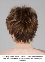 CLICK by ELLEN WILLE | TOBACCO MIX | Medium Brown base with Light Golden Blonde highlights and Light Auburn lowlights