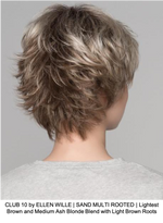 CLUB 10 by ELLEN WILLE | SAND MULTI ROOTED | Lightest Brown and Medium Ash Blonde Blend with Light Brown Roots