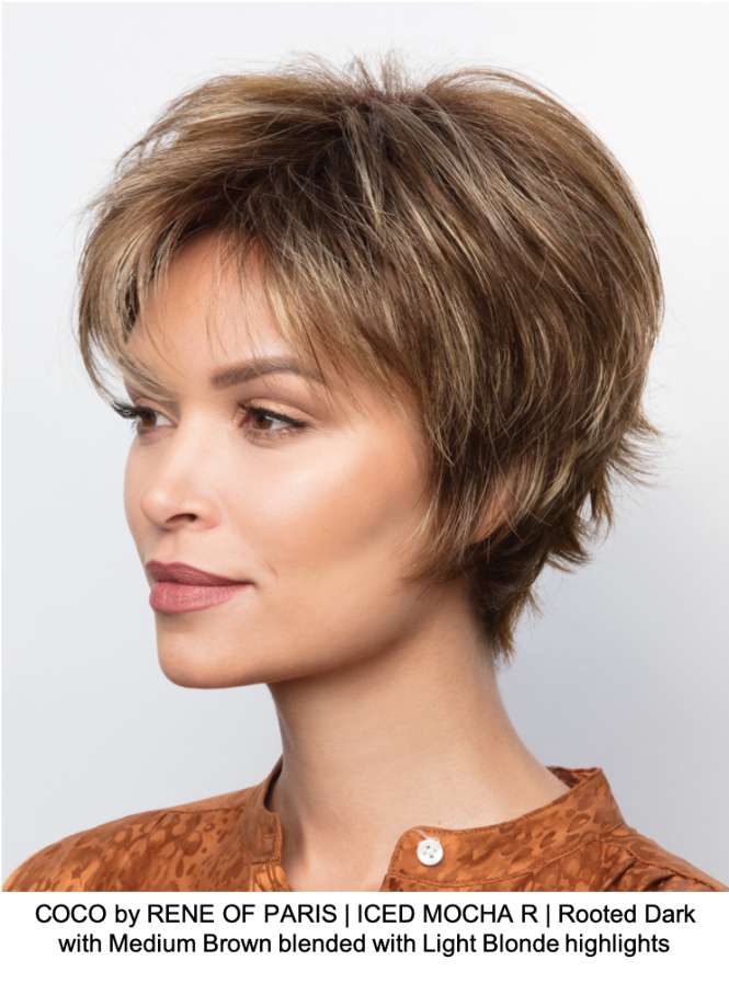 COCO by RENE OF PARIS | ICED MOCHA R | Rooted Dark with Medium Brown blended with Light Blonde highlights