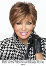 COVER GIRL by RAQUEL WELCH | R9F26 MOCHA FOIL | Warm Medium Brown with Medium Golden Blonde Highlights Around the Face