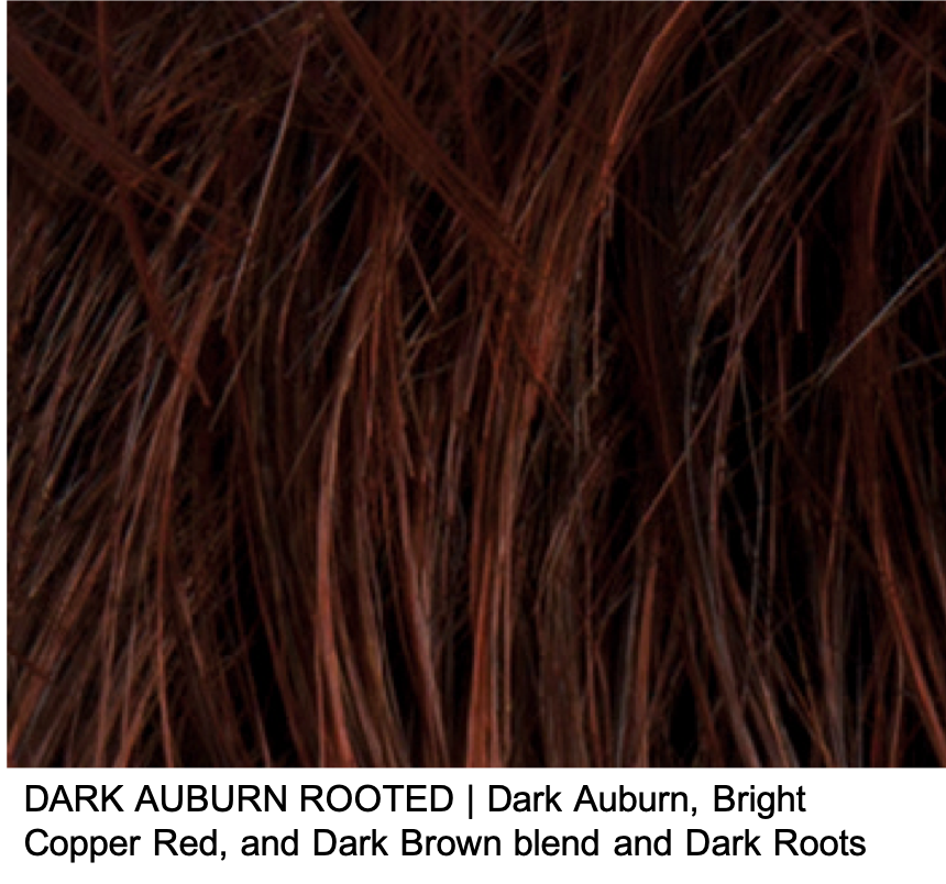 DARK AUBURN ROOTED | Dark Auburn, Bright Copper Red, and Dark Brown blend and Dark Roots