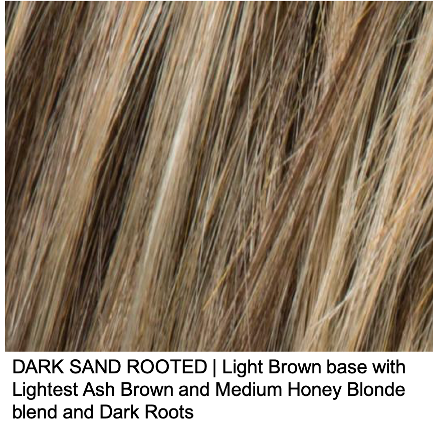 DARK SAND ROOTED | Light Brown base with Lightest Ash Brown and Medium Honey Blonde blend and Dark Roots