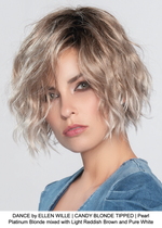 DANCE by ELLEN WILLE | CANDY BLONDE TIPPED | Pearl Platinum Blonde mixed with Light Reddish Brown and Pure White