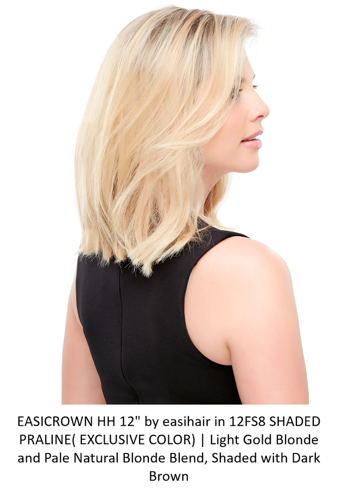 easiCrown HD 12" | HF Synthetic Hair Topper (Hand-Tied)