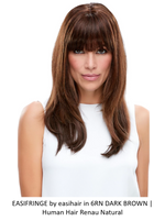 EASIFRINGE by easihair in 6RN DARK BROWN | Human Hair Renau Natural (The fringe is customized to reflect blunt bangs as an option)
