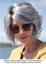EDEN by NORIKO | SMOKY GRAY R | Dark Roots blended to Medium Gray with Silver highlights and Blue undertones