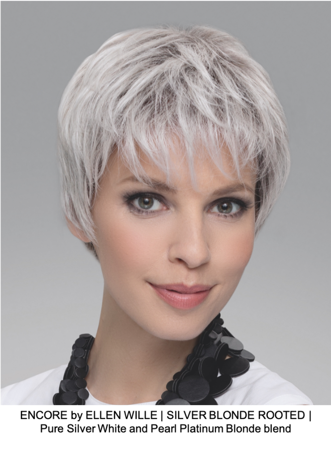 ENCORE by ELLEN WILLE | SILVER BLONDE ROOTED | Pure Silver White and Pearl Platinum Blonde blend
