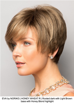 EVA by NORIKO | HONEY WHEAT R | Rooted dark with Light Brown base with Honey Blond highlight