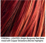FIREBALL LIGHTED | Bright Burgundy Red Base mixed with Copper Strawberry Blonde Highlights