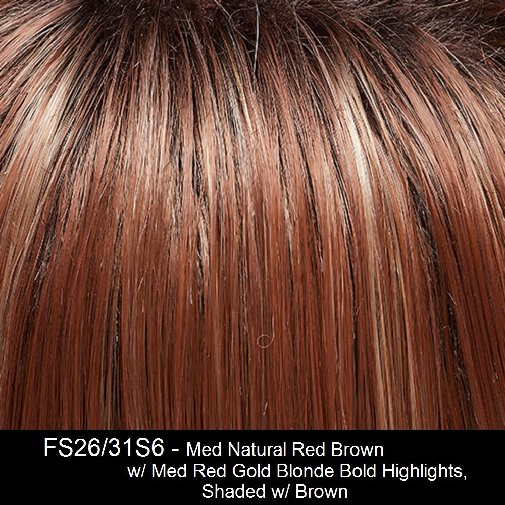 FS6/31S6 SALTED CARAMEL | Medium Natural Red Brown with Red Gold Blonde Bold Highlights, Shaded with Brown