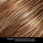 FS26/31 | Medium Red-Gold Brown and Light Gold Blonde Blend with Light Gold Blonde Bold Highlights