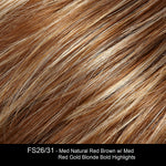 FS26/31 | Medium Red-Gold Blonde and Light Natural Gold Blonde Blend with Light Natural Gold Blonde Bold Highlights