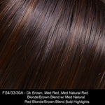 FS4/33/30A - Dk Brown, Med Red, Med Natural Red Blonde/Brown Blend w/ Med Natural Red Blonde/Brown Blend Bold Highlights