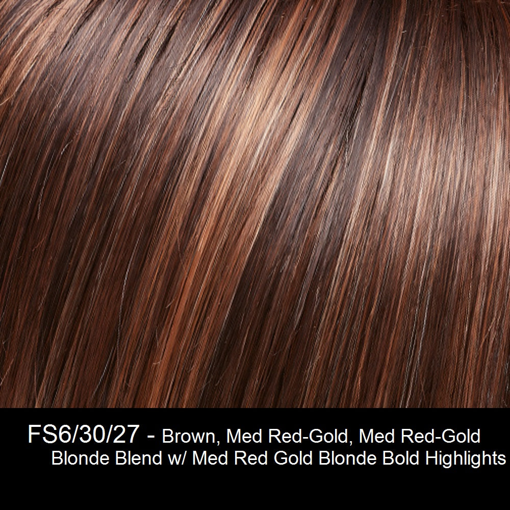 FS6/30/27 - Brown, Med Red-Gold, Med Red-Gold Blonde Blend w/ Med Red Gold Blonde Bold Highlights