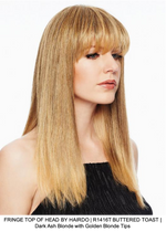 FRINGE TOP OF HEAD BY HAIRDO | R1416T BUTTERED TOAST | Dark Ash Blonde with Golden Blonde Tips
