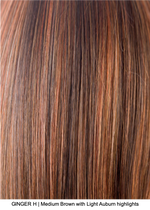 GINGER H | Medium Brown with Light Auburn highlights 