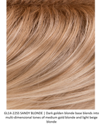 GL14-22SS SS SANDY BLONDE | Dark golden blonde base blends into multi-dimensional tones of medium gold blonde and light beige blonde