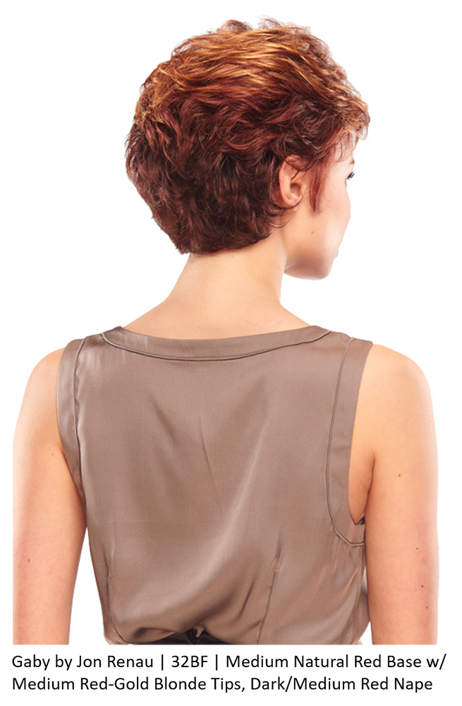 Gaby by Jon Renau | 32BF | Medium Natural Red Base with Medium Red-Gold Blonde Tips, Dark/Medium Red Nape