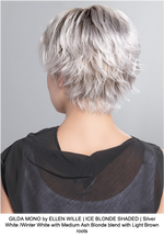 GILDA MONO by ELLEN WILLE | ICE BLONDE SHADED | Silver White /Winter White with Medium Ash Blonde blend with Light Brown roots